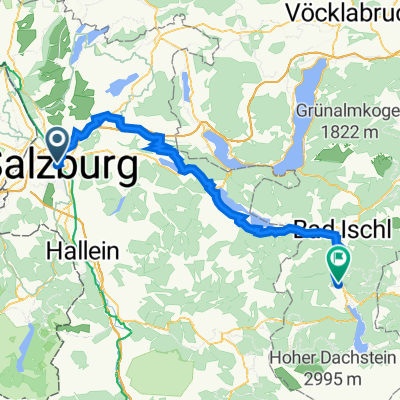 Paris-Lodron-Straße, Salzburg nach Obere Marktstraße 2, Bad Goisern am Hallstättersee