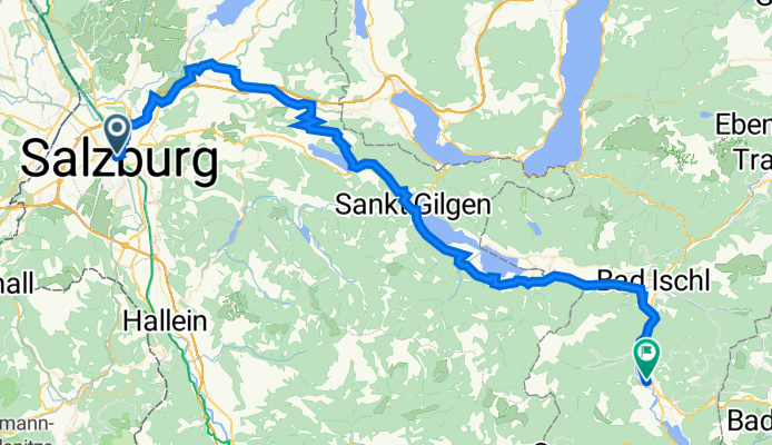 Paris-Lodron-Straße, Salzburg nach Obere Marktstraße 2, Bad Goisern am Hallstättersee