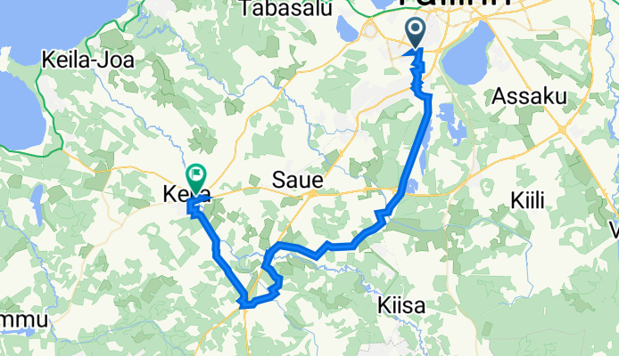 От A. H. Tammsaare tee 67, Tallinn до Tallinna maantee 25, Keila
