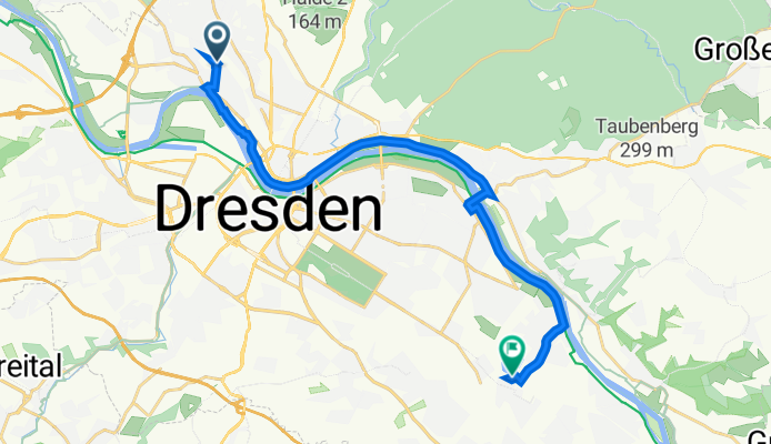 Rehefelder Straße 74, Dresden nach Pirnaer Landstraße 107, Dresden