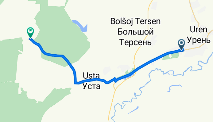 маршрут из улица Ленина 204, Урень