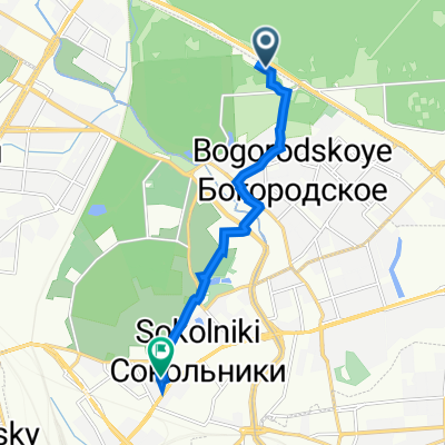 От Белокаменная, Москва до Сокольническая площадь 4, Москва