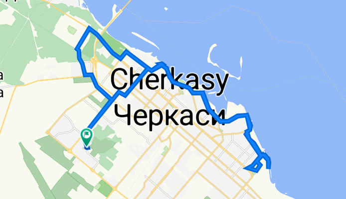 Генерала Путейка вулиця, Черкаси to Віталія Вергая вулиця, Черкаси