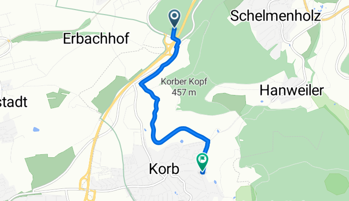 Großmolte 1–3, Schwaikheim nach Hanweilerstraße 33, Korb