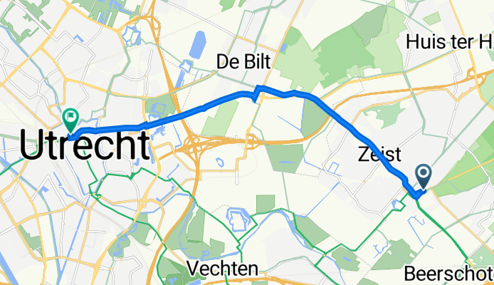 Laan van Beek en Royen 1–29, Zeist nach Oudegracht 70–96, Utrecht