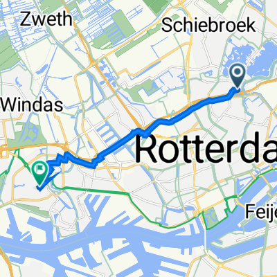 Ceintuurbaan 21, Rotterdam naar Kortlandstraat 15-16, Schiedam