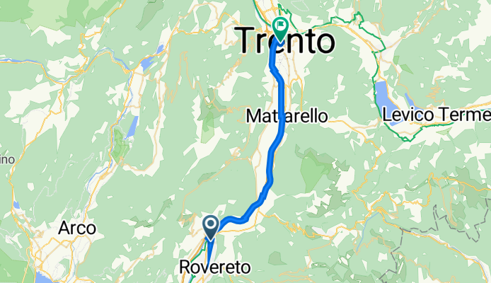 Da Via Nazionale 66, Rovereto a Piazza del Duomo 45, Trento