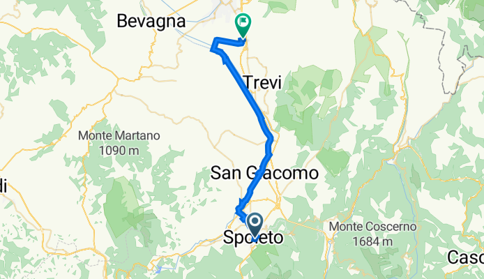 Da Via degli Scaloni 5, Spoleto a Via delle Industrie 1, Foligno