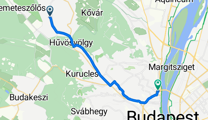 Zsíroshegyi út 84., Budapest to Tölgyfa utca 30., Budapest