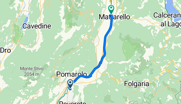 Da Viale Trento 68, Rovereto a Autostrada del Brennero, Trento