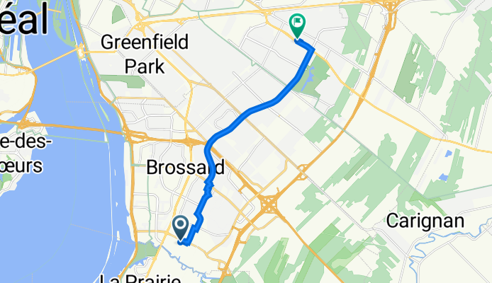 De Boulevard Matte 3050, Brossard à Rue Park 2955, Longueuil