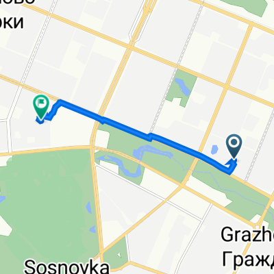 От проспект Луначарского 96 корпус 2, Санкт-Петербург до улица Сантьяго-де-Куба 6 корпус 4, Санкт-Петербург