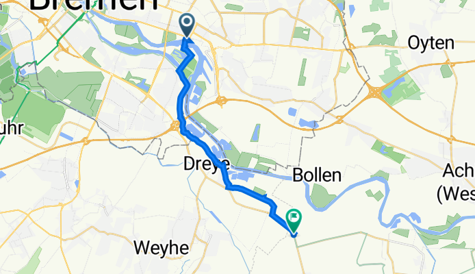 Hastedter Osterdeich 230, Bremen nach Bremer Straße 4, Riede