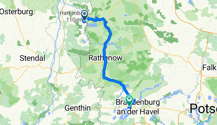 Alte Kirchstraße 15, Havelberg nach Altbensdorfer Straße 22A, Brandenburg an der Havel