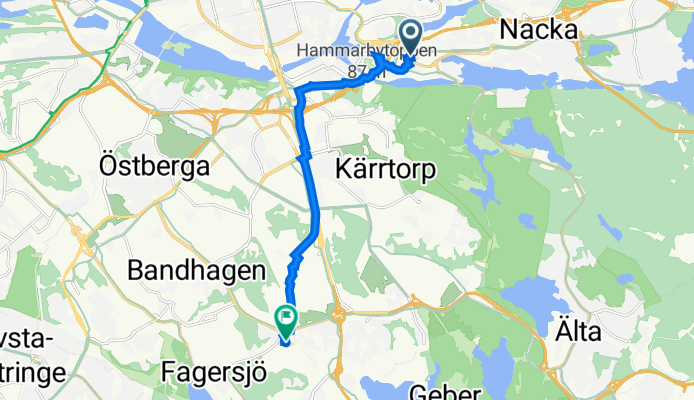 Simbagatan 18, Nacka to Hökarängsplan 1, Farsta