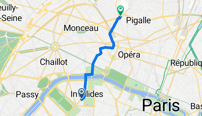 16 bis Avenue de la Motte-Picquet, Paris à 14 Place de Clichy, Paris