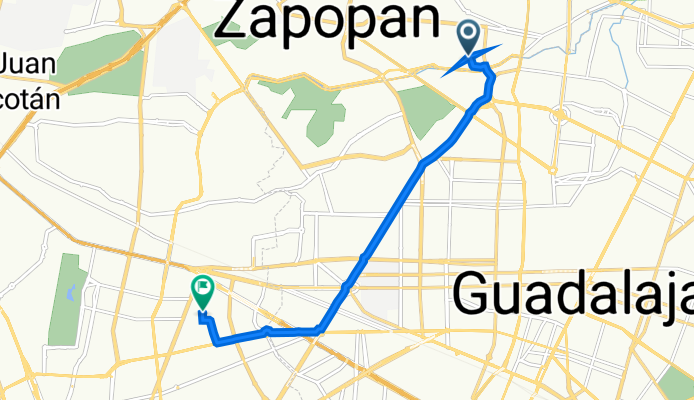 Calle Lago Tequesquitengo 3375, Zapopan a Calle San Nicolás de Bari 415, Zapopan