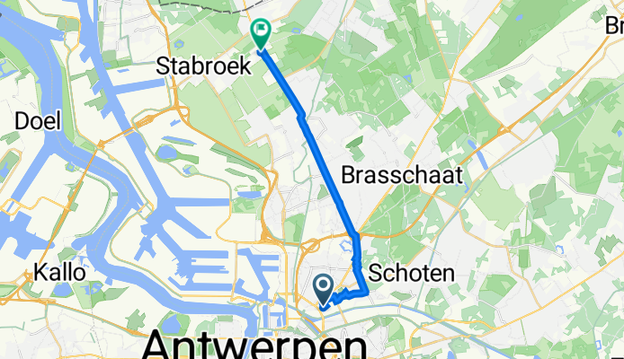 Minister Schollaertstraat 2, Antwerpen naar Galgenveld 17, Kapellen