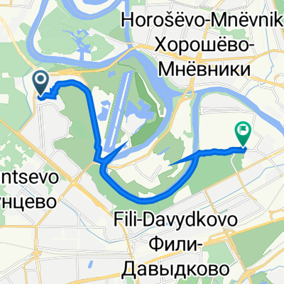 Осенняя улица, 22 вл1, Москва до Новозаводская улица, вл18, Москва