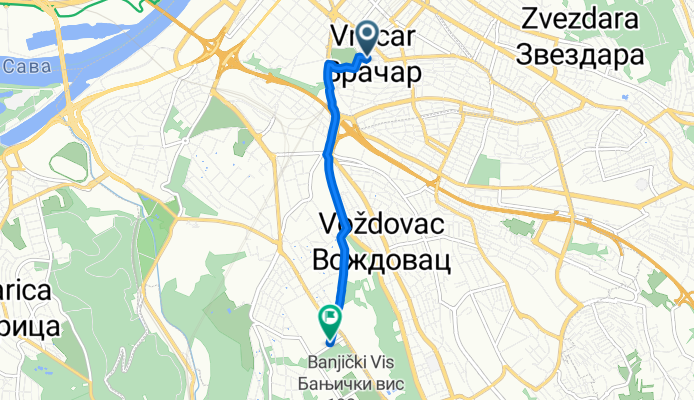 Route from Mome Kapora 4, Beograd