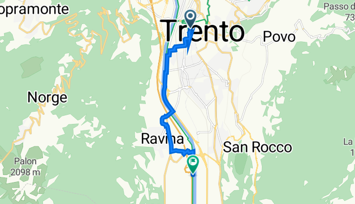 Da Via Rodolfo Belenzani 76, Trento a Autostrada del Brennero, Trento