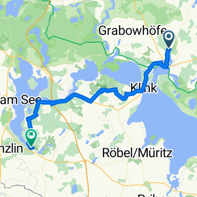 Amsee 6, Waren (Müritz) nach Seeufer 1, Stuer