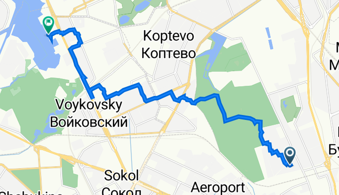 проезд Соломенной Сторожки, 5, Москва до Ленинградское шоссе, 39 с6, Москва