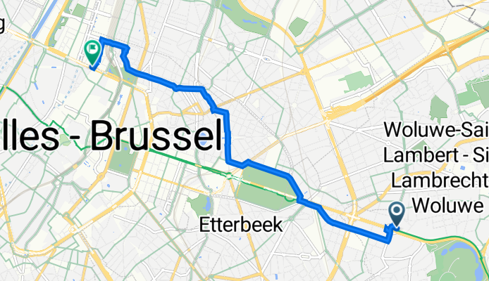 Avenue de Tervueren 238, Woluwe-Saint-Pierre to Avenue du Boulevard, Sint-Joost-ten-Node