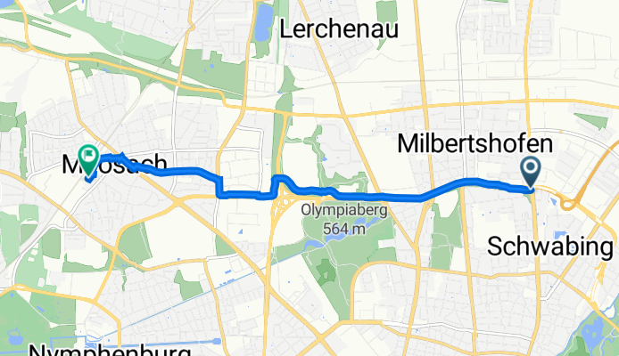 Leopoldstraße 193, München nach Moosach, München