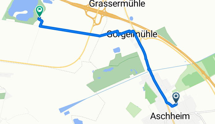 Marsstraße 5, Aschheim nach Erlbachstraße, Unterföhring