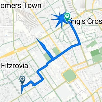 70 Charlotte St, London to 94 Euston Road, London