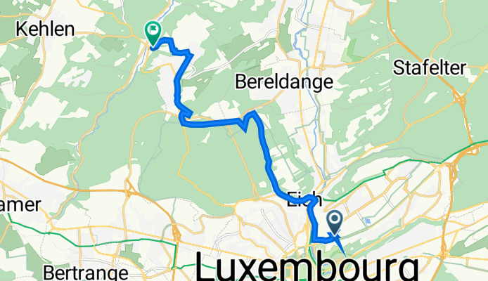 Avenue John F Kennedy, Luxembourg to 7–17 Chemin de Steinsel, Kopstal