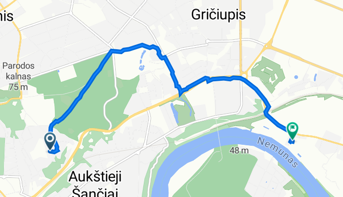 Perkūno al. 50A, Kaunas to Kombinato g. 3A, Kaunas