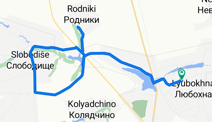 От Брянская улица 11, Любохна до Брянская улица 10, Любохна