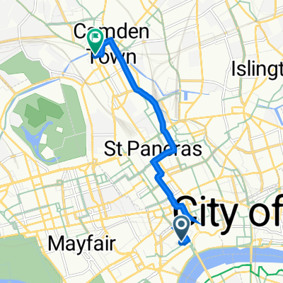 1 The Piazza, London to 1–8 Stucley Pl, London