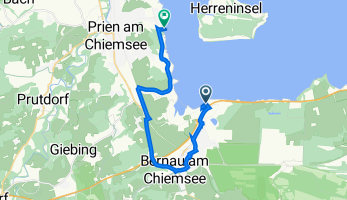 Rasthausstraße 25, Bernau am Chiemsee nach Harrasser Straße 23, Prien am Chiemsee