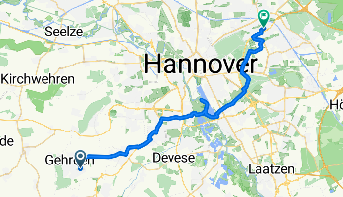 Von Gehrden nach Silberstraße 1A, Hannover