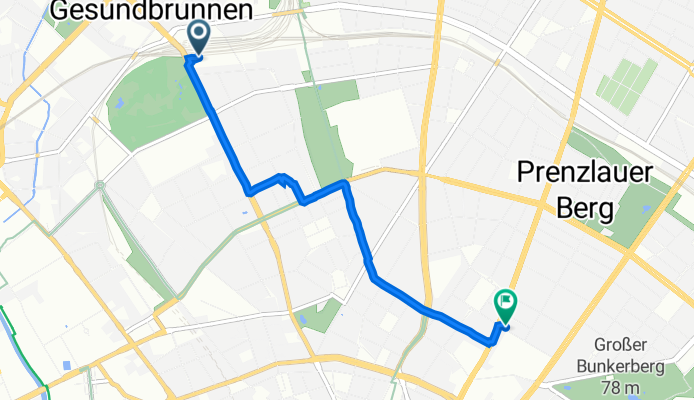 Brunnenstraße 105, Berlin nach Prenzlauer Allee 22, Berlin