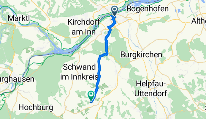 Haselbacher Gehweg 9, Braunau am Inn nach Kleinschieder 54, Handenberg