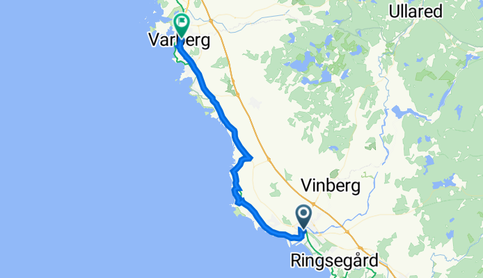 Halmstadvägen, Falkenberg to Engelbrektsgatan 19, Varberg
