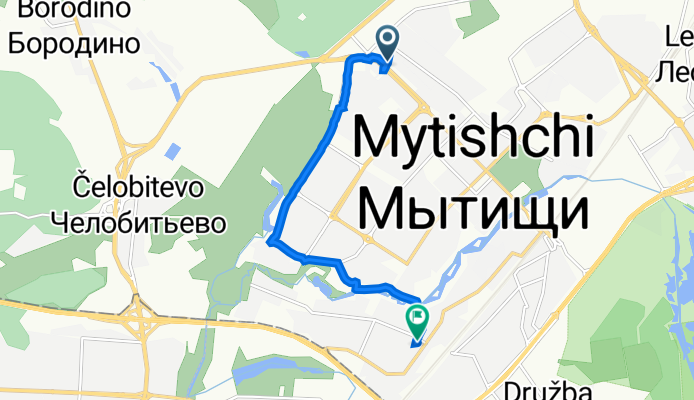 От улица Мира 32, Мытищи до Веры Волошиной улица 9/24, Мытищи