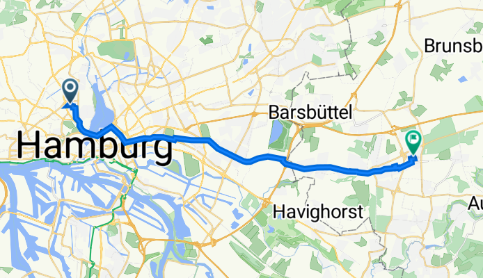 Rutschbahn 25, Hamburg nach Schweriner Weg 1, Reinbek
