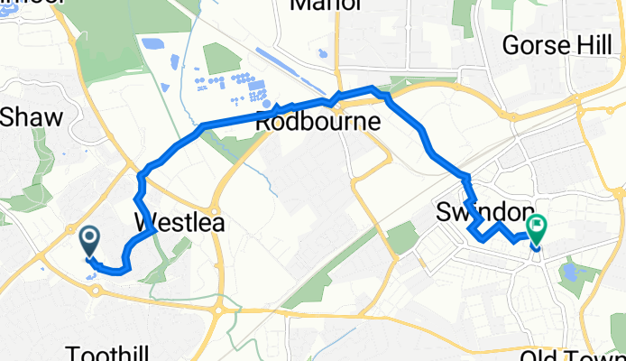 21 West Swindon District Centre, Swindon to Kingsbridge Point, Princes St, Swindon