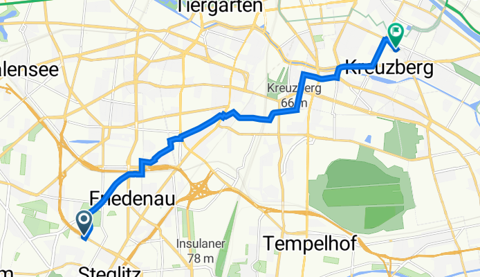 Schildhornstraße 63A, Berlin nach Prinzessinnenstraße 30, Berlin