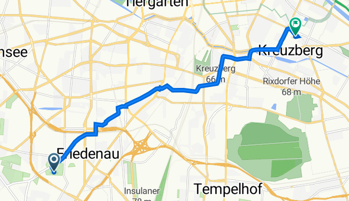 Laubenheimer Straße 7, Berlin nach Prinzessinnenstraße 30, Berlin