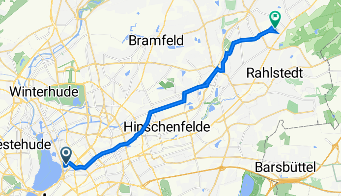 Papenhuder Straße 42, Hamburg nach Bargkoppelweg 64C, Hamburg