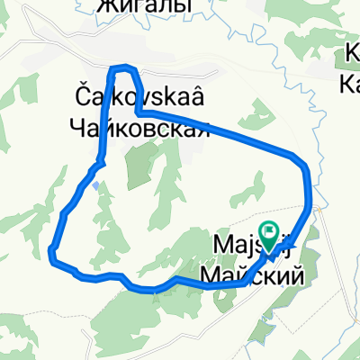 От улица 9-й Пятилетки 9, Майский до улица 9-й Пятилетки 9, Майский