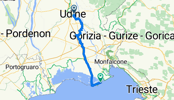 Via Duino 2, Udine nach Via Monfalcone 10, Grado