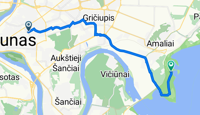 Aušros g., Kaunas to R. Kalantos g. 124, Kaunas