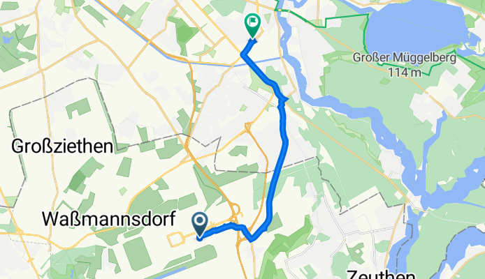 Hugo-Eckener-Allee 13, Schönefeld nach Glienicker Weg 122, Berlin